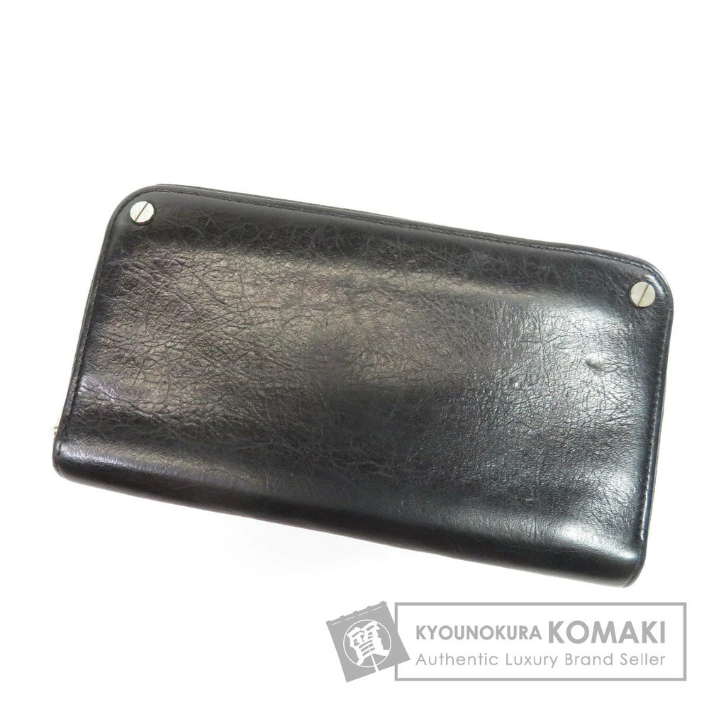 BALENCIAGA Metal Motif Long Wallet Leather